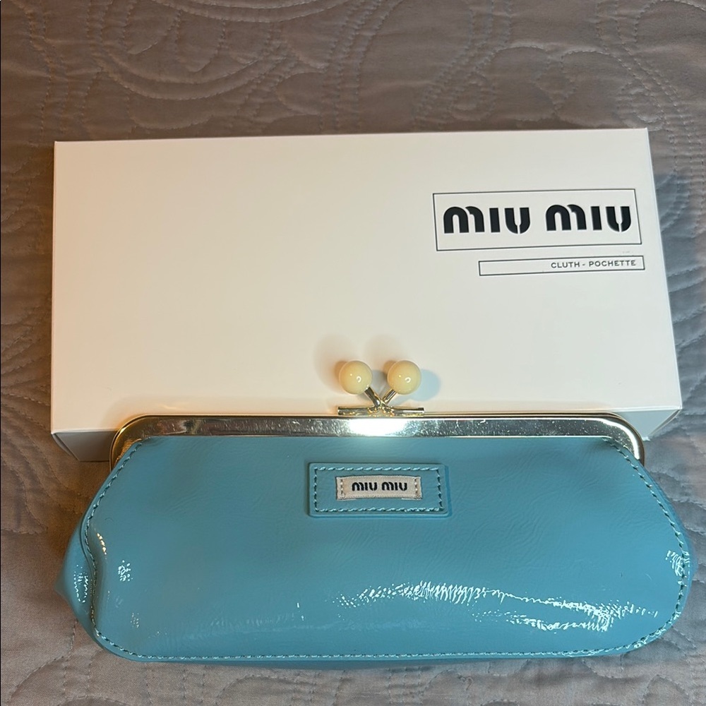 Miu Miu Light Blue Clutch Bag